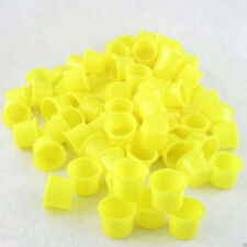 Hot Sell Lot Of 500 Large Size 15mm Yellow Plastic Tattoo Ink Cap Cup Supply