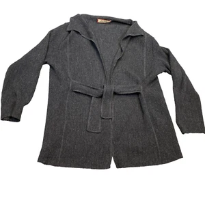 Beyond Threads Jacket L Gray Alpaca Wool Open Front Cardigan Sweater Lagenlook - Picture 1 of 10