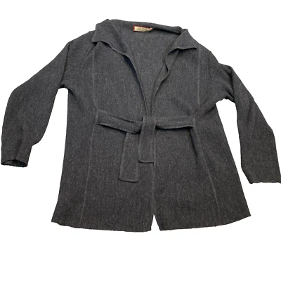 Beyond Threads Jacket L Gray Alpaca Wool Open Front Cardigan Sweater Lagenlook - Image 1 of 4