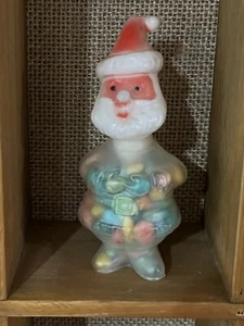 Plastic E Rosen Candy Container Vintage Christmas Santa Claus - Picture 1 of 2