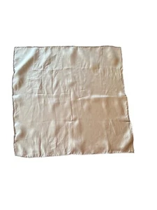 Vintage Gray Scarf 100% Silk Hand-Rolled Beige Square Scarf Made In Korea - Picture 1 of 3