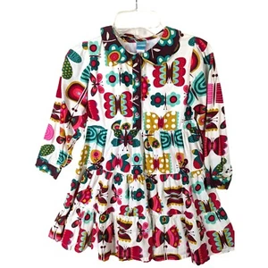 LITTLE MISS MARMALADE Girls size 7 Firefly Cotton Button Teared Flowy Dress - Picture 1 of 13