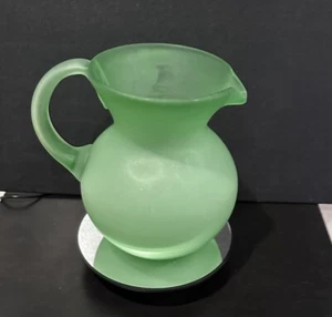 Big Green Glass Pitcher - Picture 1 of 2