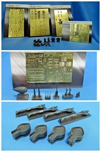 Bundle lot Metallic Details B-24 Liberator Wheel Bays Turbocharger Exterior 1/32 - Picture 1 of 12