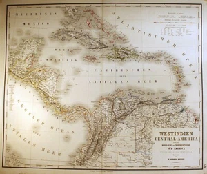 "INDIAS OCCIDENTALES"" AMÉRICA CENTRAL y AMÉRICA DEL SUR 1857 por Dr.H.Kiepert - Imagen 1 de 5