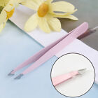 Stainless Steel Angled Slanted Eyebrow Tweezers Face Hair Removal Trimmer C*Au