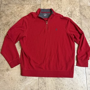 Polo Ralph Lauren Pullover Herren XL rot 1/4 Zip Pullover Mock Neck Golf - Bild 1 von 4
