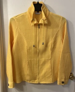 Giacca Christopher & Banks donna media giallo brillante zip waffle leggera - Foto 1 di 9