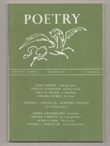 Henry RAGO / POETRY MAGAZINE VOL 107 NUMBER 3 DECEMBER 1965 1st Edition #197682 - Picture 1 of 1