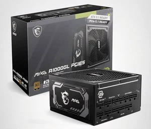 MSI MAG A1000GL PCIE 5 Gaming Power Supply ATX 3.1 & PCIE 5.1 80+ Gold 1000 Watt - Picture 1 of 20