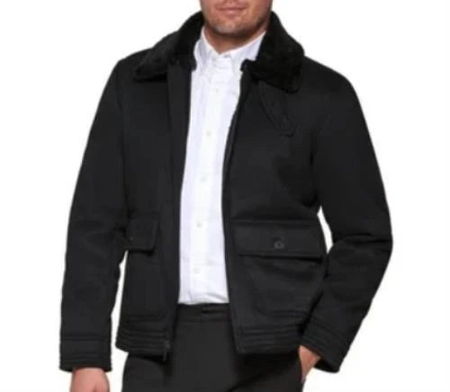 Chaqueta Club Room Para Hombre Negra Imitación Piel de Oveja XL NUEVA $250 CR2MS108 Foto 1 de 2