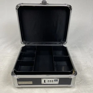 Vaultz Locking Cash Box w/ Combination Lock Coin Tray Carrying Handle 8"x10"x4" - Picture 1 of 16