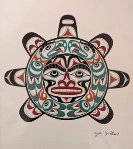 Vintage Sun Joe Wilson Ureinwohner Pazifik Nordwesten Salish Kunst Notiz Karte Umschlag Neu aus altem Lagerbestand - Bild 1 von 8