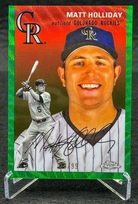2023 Topps cromo platino aniversario mate Holliday refractor de onda verde/99 Foto 1 de 2