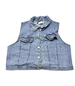 Vintage Girls Blue Denim Vest Size 16 Preteen Teen Concepts And Design Brand - Picture 1 of 7