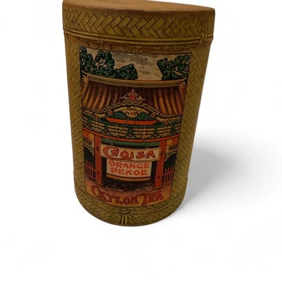 Vintage Old Rare S.S Pierce Co   Orange Pekoe Ceylon Tea Tin Canister Paper - Image 1 of 4