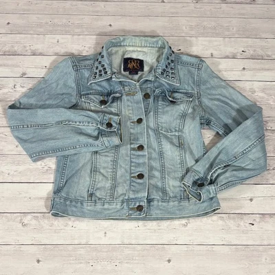 Rock & Republic Studded Denim Hitchiker Jacket Women's XS Light Wash - Image 1 of 4