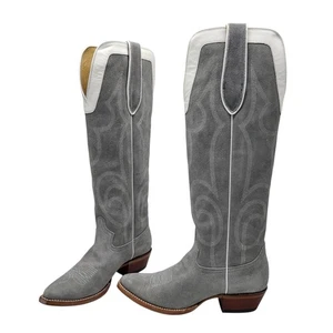Stivali al ginocchio Justin donna Verlie scamosciati VN4476 taglia 7,5 B grigio grigio NUOVI - Foto 1 di 14