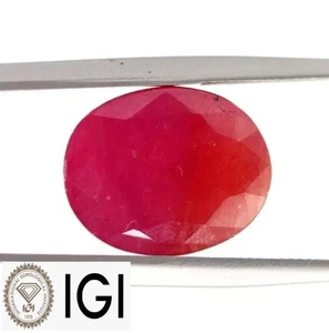 10.33 CT Natural Ruby 13x10 mm Purplish Red Untreated IGI CERTIFIED Loose Gem - Picture 1 of 9