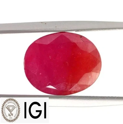 10.33 CT Natural Ruby 13x10 mm Purplish Red Untreated IGI CERTIFIED Loose Gem - Image 1 of 4