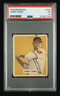 1949 BOWMAN #233 LARRY DOBY PSA 1.5 FAIR Cleveland Indians HOF Rookie Card RC - Image 1 of 3