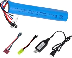 11.1V 2000mAh 10C SM-2P Plug Lipo Battery for Electric water gun accessories - Picture 1 of 9
