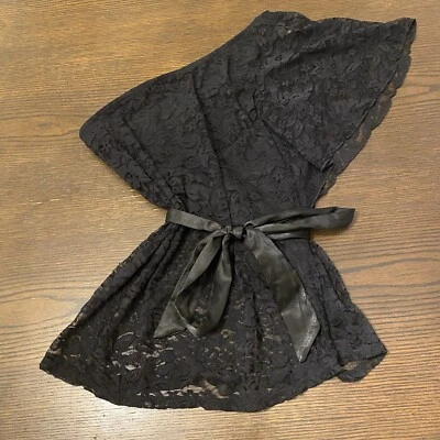 Y2K черный кружева на плечо блузка размер большой - Изображение 1 из 4