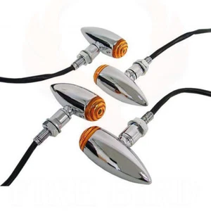 4pcs Chrome Heavy Duty Motorcycle Turn Signals Indicators Blinkers Lights AU - Picture 1 of 9