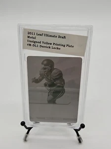 2001 LEAF ULTIMATE DRAFT METAL DERRICK LOCKE YELLOW PRINTING PLATE SLABBED BCCG - Picture 1 of 3
