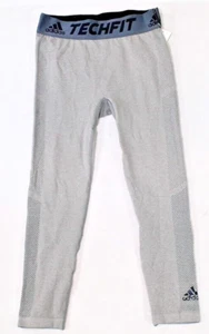 Adidas Women's Techfit Primeknit Capri Tights Gray Elastic Large NEW W TAGS - Picture 1 of 3