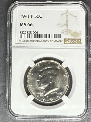 1991-P Kennedy Half Dollar NGC MS-66, Buy 3 Items, Get $5 Off - Image 1 of 2