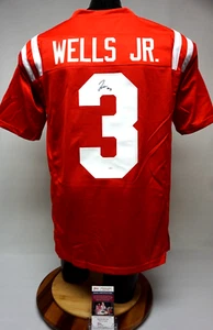 Juice Wells Signed Jersey Ole Miss Rebels Football NY Giants JSA AL27944 XL - Picture 1 of 5