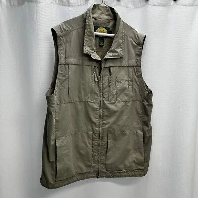 Cabela’s Mens Full Zip Canvas Utility Outdoor Fishing Hunting Vest. XL - Image 1 of 4