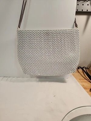 Vtg Whiting & Davis Ivory Mesh Purse Chain Shoulder Strap Wedding Metal Handbag  - Image 1 of 4