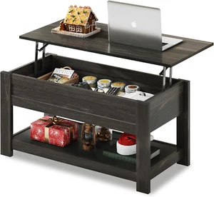 Coffee Table, 39" Lift Top Coffee Table with Hidden Compartment and Storage Shel - Picture 1 of 6