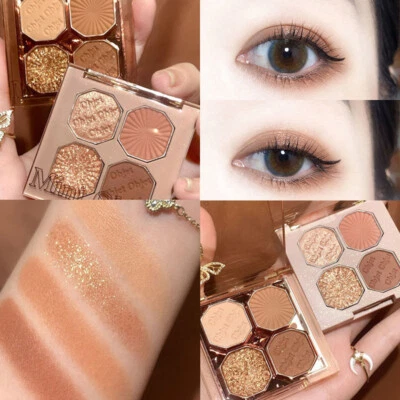 4 colors Charming Bright Gemstone Eyeshadow Pearly Matte Earth Eyeshadow Palet ∮ - Image 1 of 4