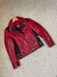 1970s Harro Rare Vintage Two-Tone Leather Biker Jacket