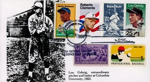 US 2417 Combo Lou Gehrig Yankee Stadium Station 2nd Day of Issue - Picture 1 of 2