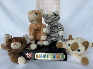 TY BEANIE BABIES • No Hang Tag (Lot of 4 Cats) Amber Snip Prance & Pounce - Picture 1 of 21