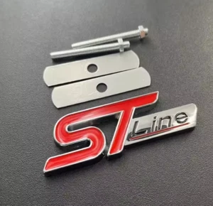 Ford ST Line Badge Red / Silver Grille Focus Puma Fiesta Performance STline Car - Picture 1 of 3