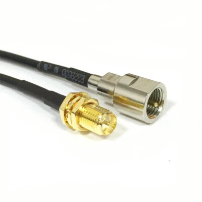 RP SMA jack male pin to FME male plug RF cable adapter RG174 30cm/50cm/100cm - Image 1 of 3