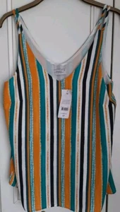 Papaya @ Matalan Womans Multi Striped Camisole Top BNWT Size 10 - Picture 1 of 3