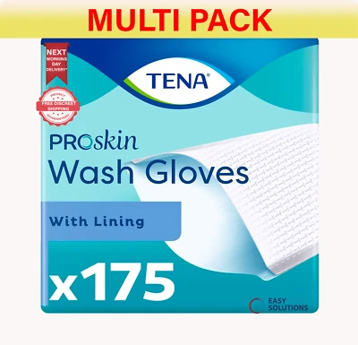 1050 x TENA ProSkin Wash Gloves with Lining - ( 6 packs of 175) - Image 1 of 4