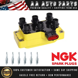 1 Heavy Duty Ignition Coil & 6 NGK Spark Plug for 1999-2000 Mazda B3000 3.0L V6 - Picture 1 of 1