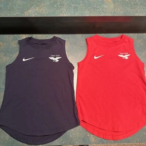 Lot Of 2 Nike Team USA Girls XS Navy Blue And Red Sleeveless Shirt 2024 Olympics - Picture 1 of 9