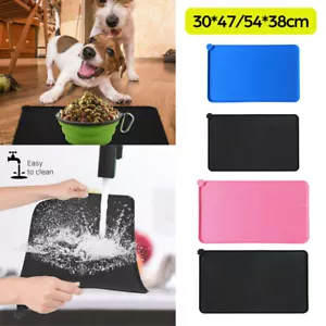 Silicone Pet Feeding Food Mat Waterproof Non-slip Dog Cat Bowl Placemat Pad AU - Picture 1 of 15