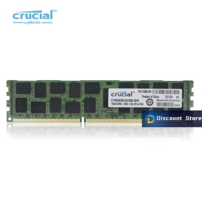 CT16G3ERSLD4160B Crucial 16GB DDR3L-12800 REG PC3L-1600 Registered Server Memory - Image 1 of 2