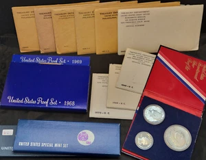 (14) US Mint Sets 1960-1970 Proof, Unc, SMS Sets + 1976 Silver PF; 14 Silver Set - Picture 1 of 21