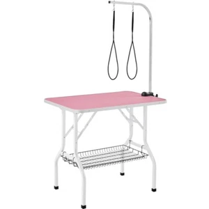 Mesa Plegable de Aseo para Perros Mascotas Altura Ajustable Plegable de Rosa - Imagen 1 de 8