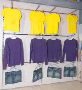 Wandregal Ladeneinrichtung Garderobe Kleiderständer Rückwandsystem Ladenregal - Bild 1 von 7